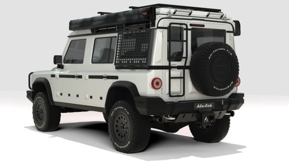 Zadní panel MOLLE bílé zvedací střechy Alu-Cab Silenus