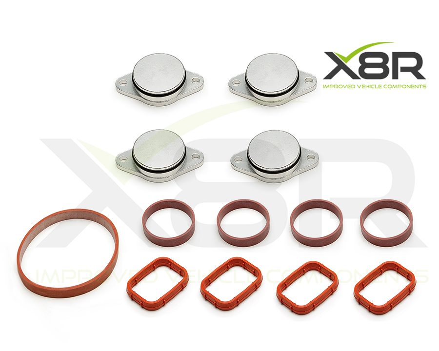Obsah sady X8R – 4 záslepky 33 mm a těsnění sacího potrubí
