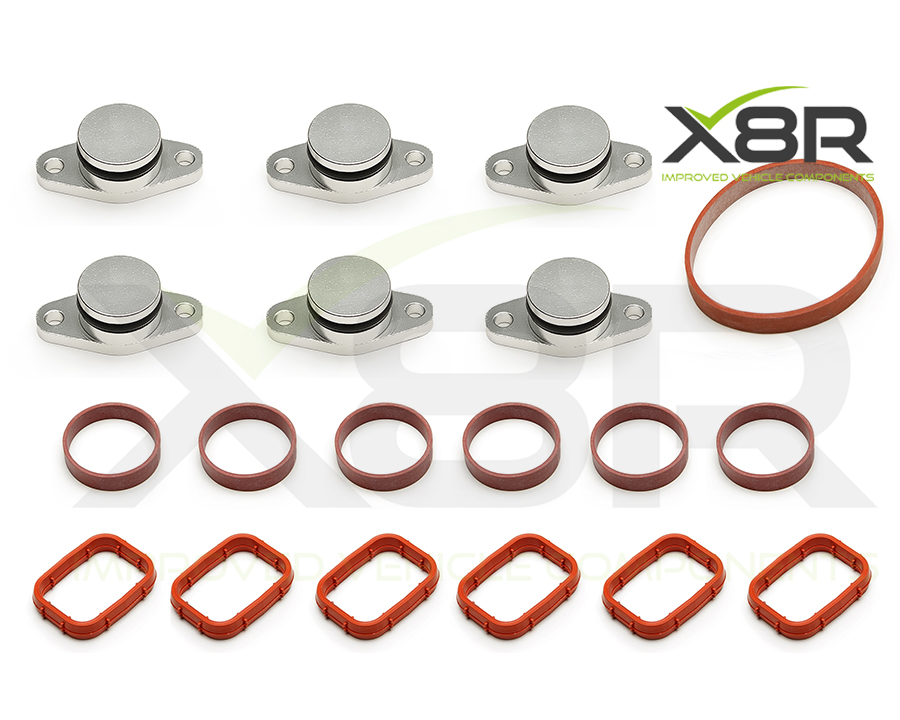 Obsah sady X8R – 6 záslepek 22 mm a těsnění sacího potrubí